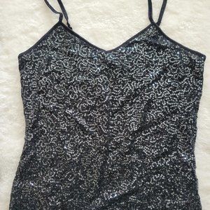 Express Black Sequin Tank Top